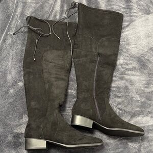 crown & ivy Black Over the Knee Boots